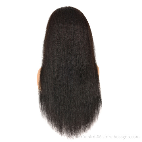 kinky straight Lace Frontal 6x6 Lace closure Wig Pre Plucked Human Hair Wigs 6x6 Lace Closure Wig For Women